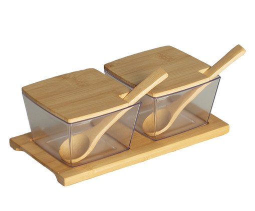 Jogo de Porta Condimentos de Bambu Niva, wood pattern | WestwingNow