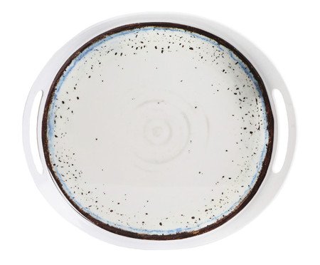 Bandeja de Melamina com Alça Cromia Branco | Westwing