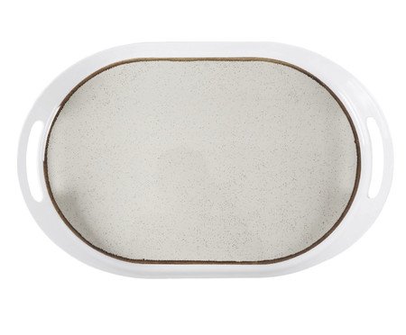 Bandeja de Melamina com Alça Leucor Creme | Westwing