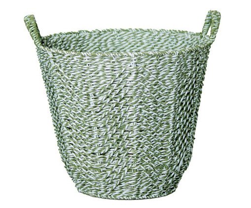 Cesto de Fibra Natural com Alça Spur Verde Esmeralda, green | WestwingNow
