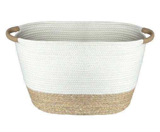 Cesto de Fibra Natural com Algodão Edge Bege, beige | WestwingNow