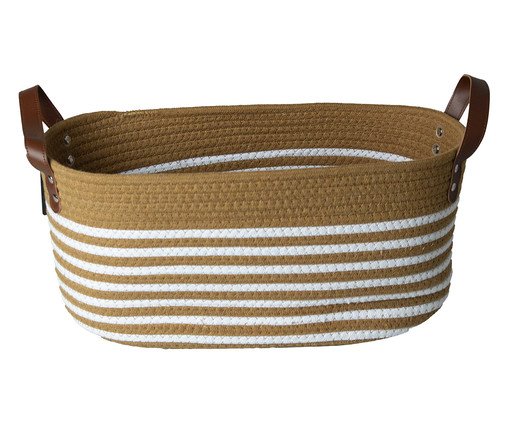 Cesto de Fibra Natural com Algodão Nett Marrom, brown | WestwingNow