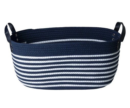 Cesto de Fibra Natural com Algodão Port Azul Safira, blue | WestwingNow