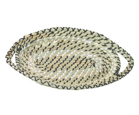 Cesto de Fibra Natural Seagrass cord Preto | Westwing