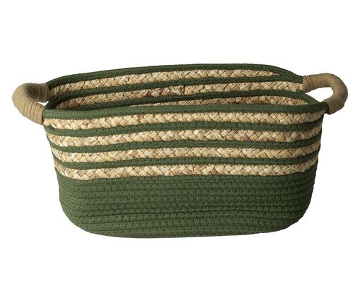 Cesto de Fibra Natural com Algodão Chal Verde Esmeralda, green | WestwingNow