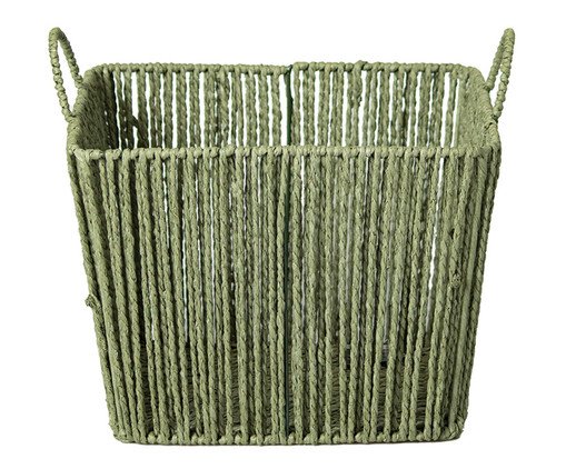 Cesto de Fibra Natural com Alça Giulietta Verde Esmeralda, green | WestwingNow