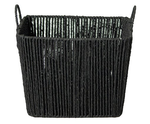 Cesto de Fibra Natural com Alça Giulietta Preto, black | WestwingNow