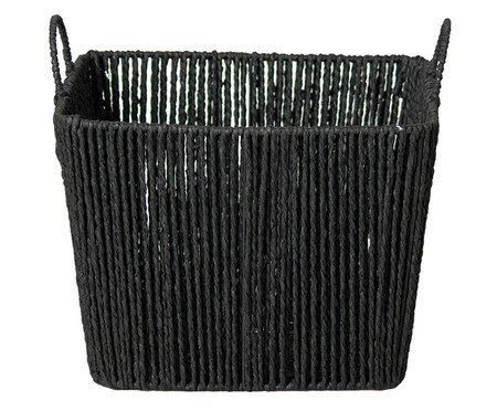 Cesto de Fibra Natural com Alça Giulietta Preto | Westwing