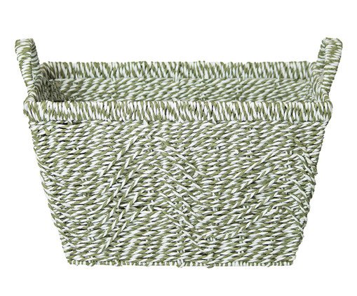 Cesto de Fibra Natural com Alça Bent Verde Esmeralda, green | WestwingNow