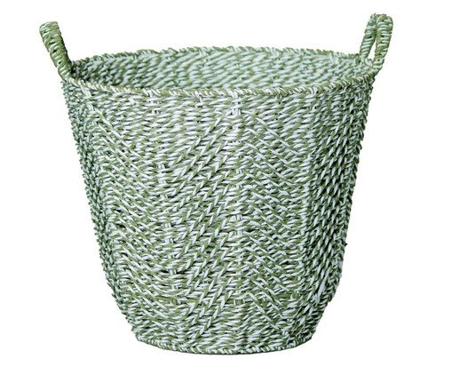 Cesto de Fibra Natural com Alça Envy Verde Esmeralda, green | WestwingNow