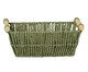 Cesto de Fibra Natural com Alça de Bambu Cruze Verde Esmeralda, green | WestwingNow