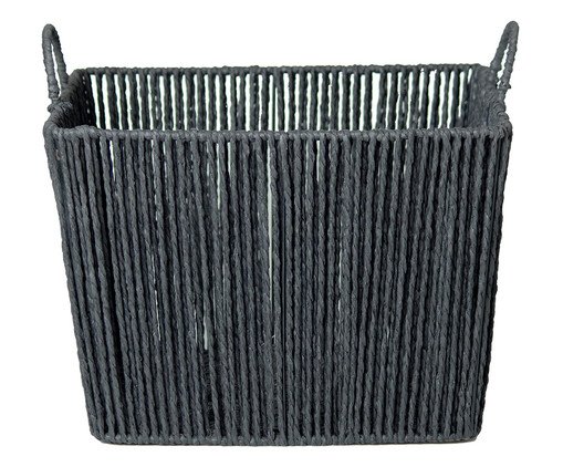Cesto de Fibra Natural com Alça Alfe Preto, black | WestwingNow