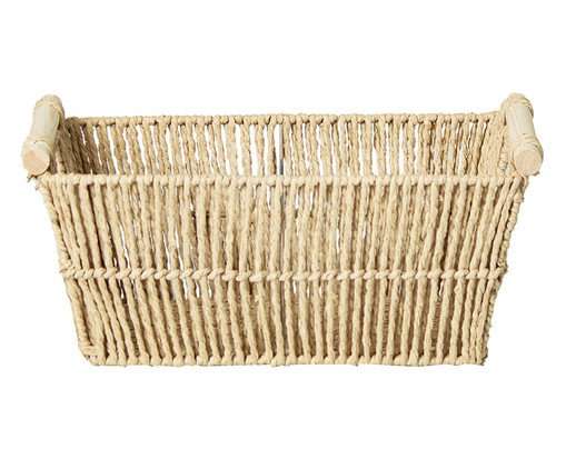 Cesto de Fibra Natural com Alça de Bambu Verse Bege, beige | WestwingNow