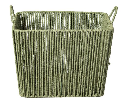 Cesto de Fibra Natural com Alça Alfe Verde Esmeralda, green | WestwingNow