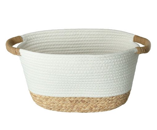 Cesto de Fibra Natural com Algodão Uny Branco, white | WestwingNow