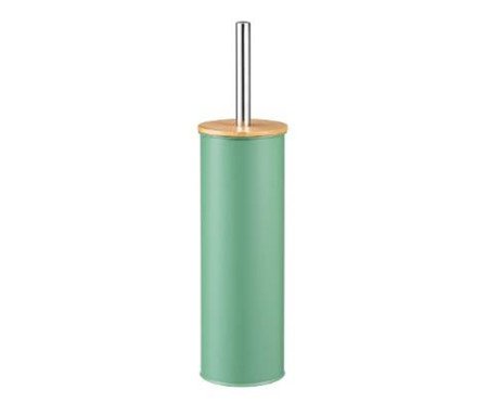 Escova Sanitária com Tampa de Bambu e Suporte Soft Verde | Westwing