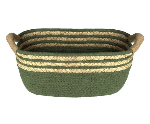 Cesto de Fibra Natural com Algodão Duran Verde Esmeralda, green | WestwingNow