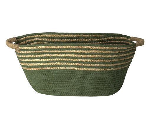 Cesto de Fibra Natural com Algodão Rosan Verde Esmeralda, green | WestwingNow