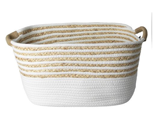 Cesto de Fibra Natural com Algodão Maver Bege, beige | WestwingNow