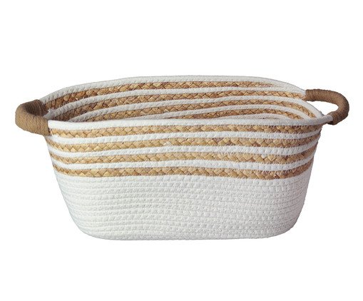 Cesto de Fibra Natural com Algodão Ecoy Bege, beige | WestwingNow