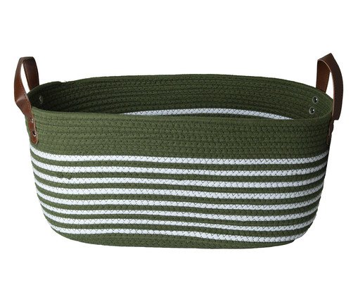 Cesto de Fibra Natural com Algodão Port Verde Esmeralda, green | WestwingNow