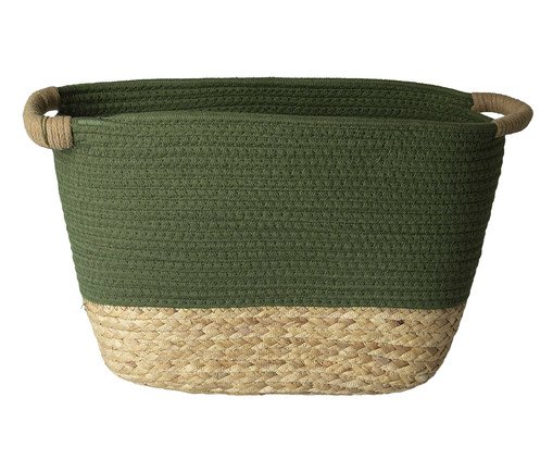 Cesto de Fibra Natural com Algodão Mond Verde Esmeralda, green | WestwingNow
