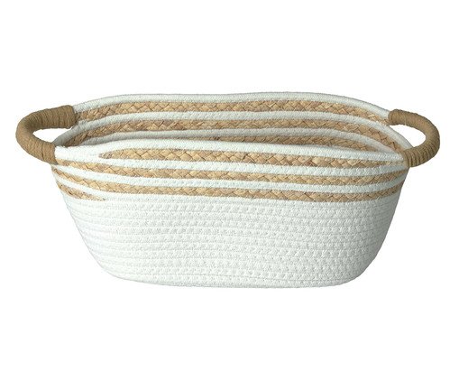 Cesto de Fibra Natural com Algodão Mob Bege, beige | WestwingNow