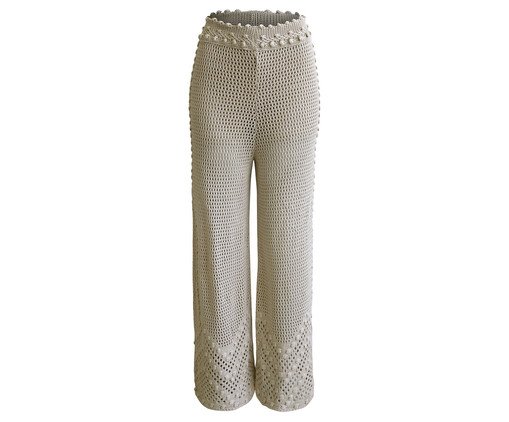 Calça Pantalona Shell Off-White, Off White | WestwingNow