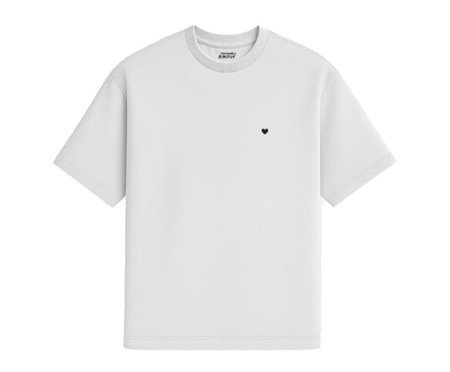 Camiseta Cotton Branco Coração Micro Preto | Westwing