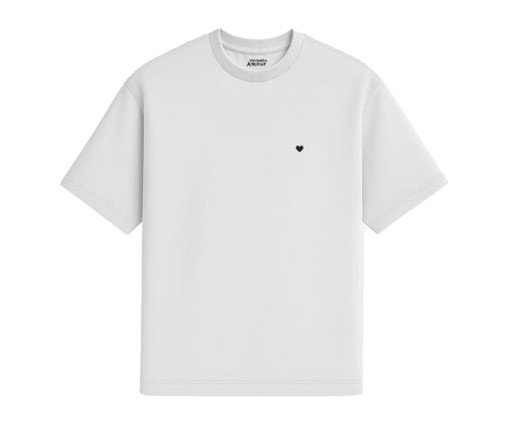 Camiseta Cotton Branco Coração Micro Preto, white | WestwingNow