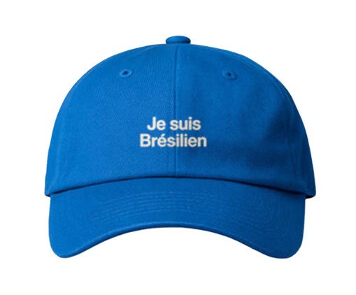 Boné Dad Hat Je Suis Brésilien Branco e Azul Royal - Único, blue | WestwingNow