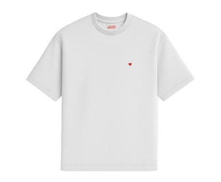 Camiseta Cotton Branco Coração Micro Vermelho | Westwing