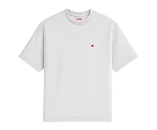 Camiseta Cotton Branco Coração Micro Vermelho, white | WestwingNow