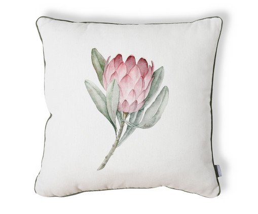 Capa de Almofada Estampada com Cordonê Protea Off-White, Off White | WestwingNow