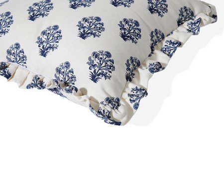 Capa de Almofada Retangular com Babados Floral Poppy Off-White | Westwing