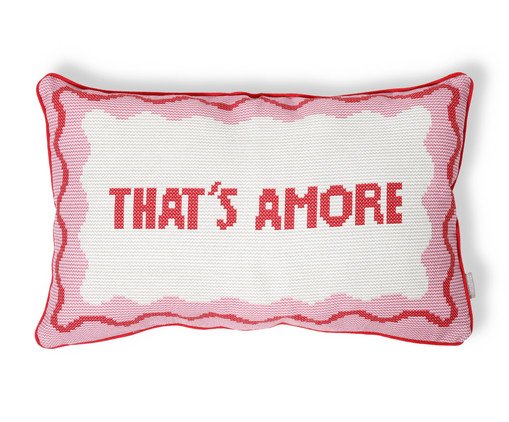 Capa de Almofada Retangular Estampada com Cordonê Amore Rosa, pink | WestwingNow