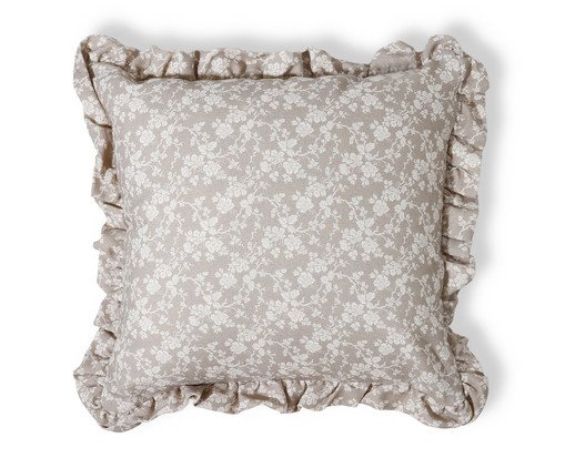 Capa de Almofada Estampada com Babados Floral Dora Bege, beige | WestwingNow