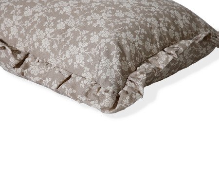Capa de Almofada Estampada com Babados Floral Dora Bege | Westwing