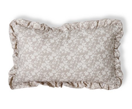 Capa de Almofada Retangular Estampada com Babados Floral Dora Bege | Westwing