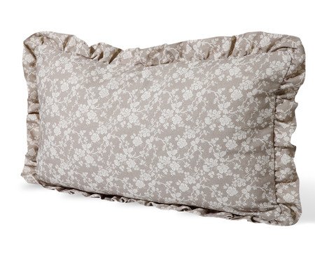 Capa de Almofada Retangular Estampada com Babados Floral Dora Bege | Westwing