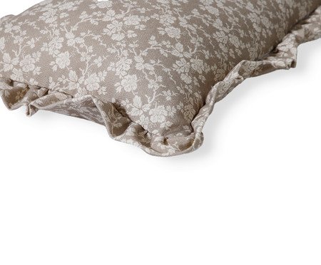 Capa de Almofada Retangular Estampada com Babados Floral Dora Bege | Westwing