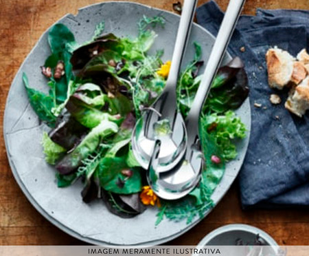 Jogo de Talheres para Salada em Inox Celeste - Prata | WestwingNow
