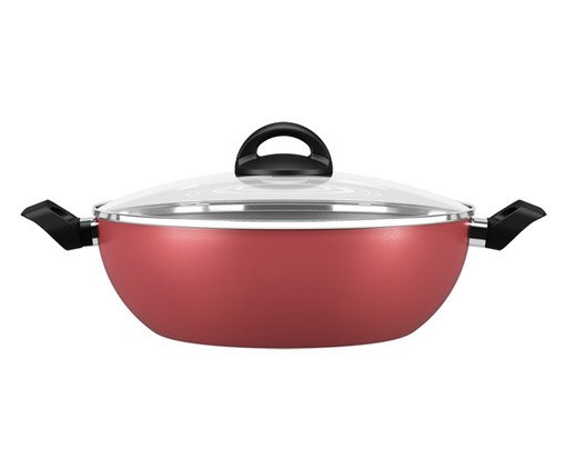Caçarola Wok com Tampa e Alças Chilli, Vermelho | WestwingNow