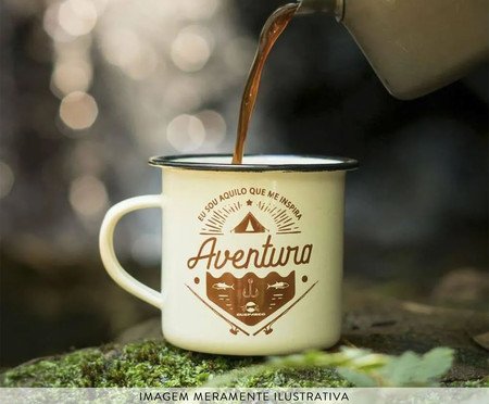 Caneca Esmaltada de Alumínio Branca - 240ml | Westwing
