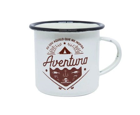 Caneca Esmaltada de Alumínio Branca - 240ml | Westwing