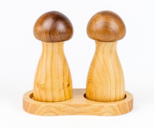 Jogo de Moedor para sal e pimenta Cogumelo, Bege | WestwingNow