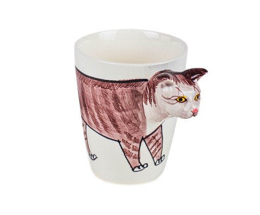 Caneca Pet Gato Malhado, Colorido | WestwingNow