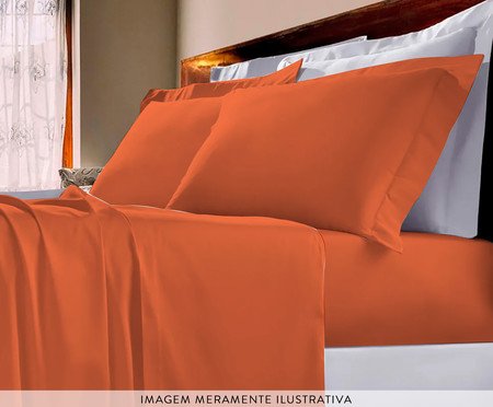Jogo De Lençol Prime Tinto  Terracota | Westwing