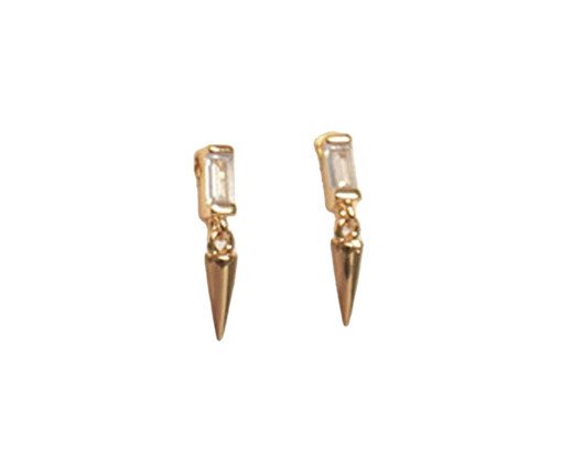 Brinco Zirconia Spike Dourada, Dourado | WestwingNow