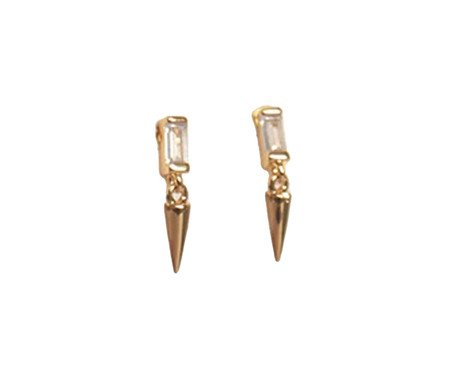 Brinco Zirconia Spike Dourada | Westwing